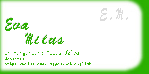 eva milus business card